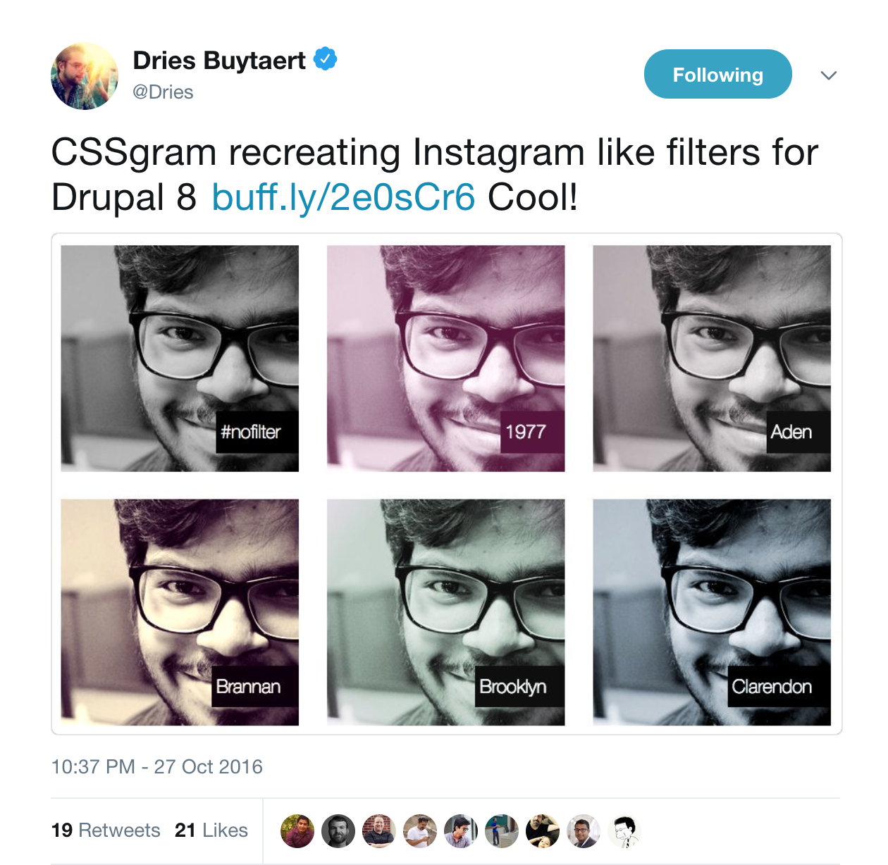 Dries tweet